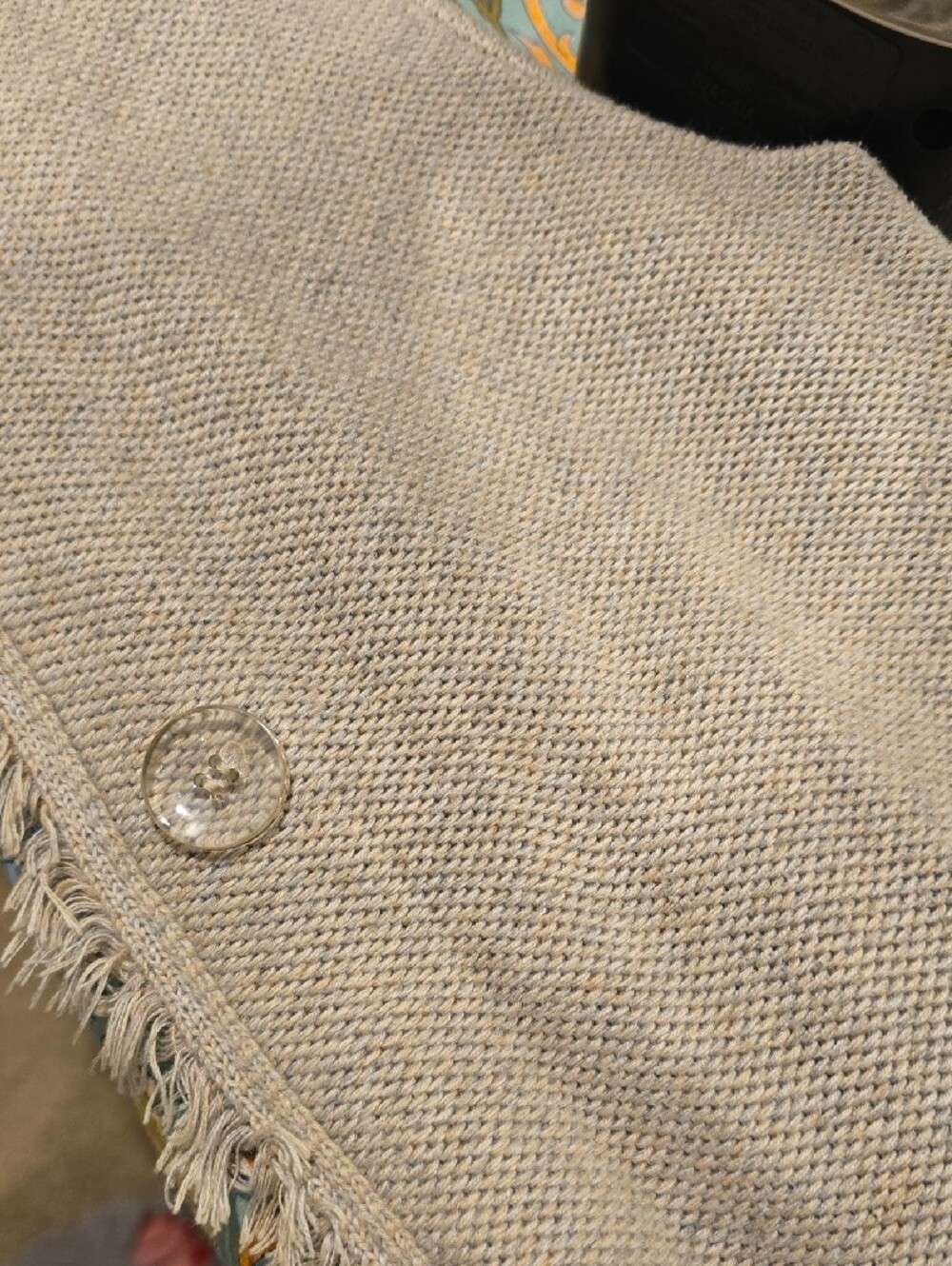 J. McLaughlin Light Gray Fringe-Trim Knit Cardigan - Picture 5 of 5